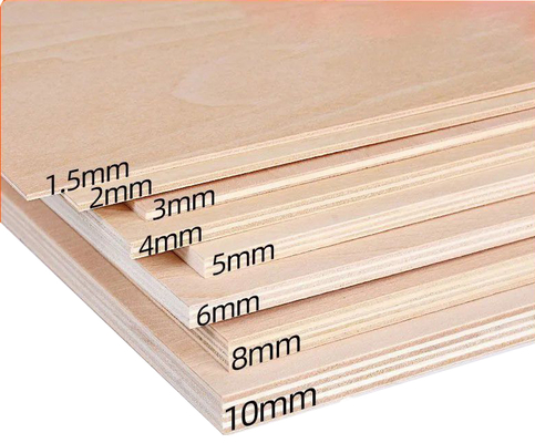 Modern 4x8 Commercial Plywood Board 18mm 3mm 5mm 9mm Laminated E0/E1 Melamine Veneer for Living Room and Bedroom