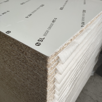 Factory 1220x2400mm High Gloss Melamine Board PET Flakesboards Film Faced Particleboard Door Osb Chipboard Laminate Kitchen