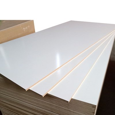 18mm UV Glossy White Laminated Melamine MDF Plywood Panel E1 Formaldehyde Wood Veneer for Wardrobe Kitchen Cabinet Doors