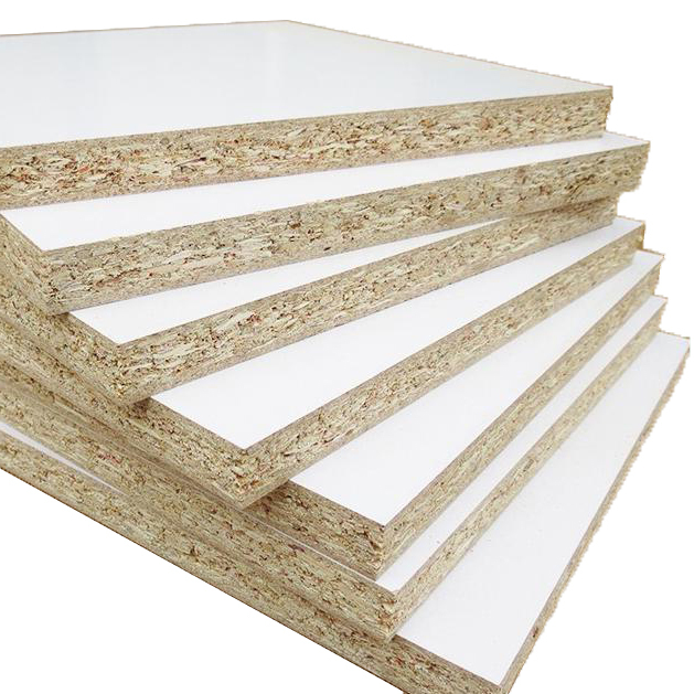 Wholesale Cheap 18mm OSB Flakeboard Melamine Faced Chipboard Wood Door Panel Sheet Finished Surface for Kitchen Cabinets Bedroom